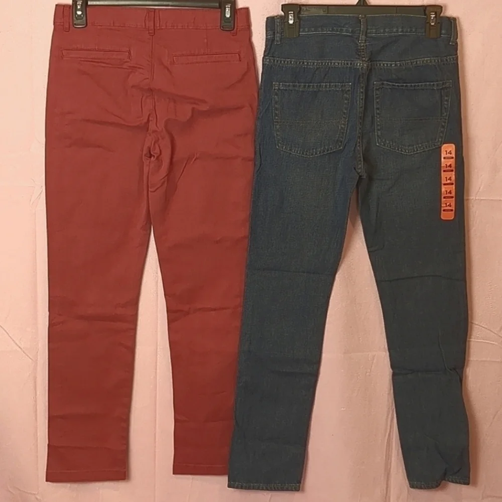 The Children's Place 2 Pack Red and Blue Girls Jeans size 14